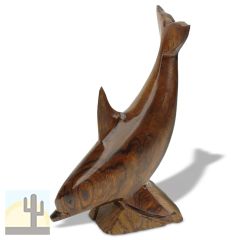 172228 - 12in Tall Dolphin Diving Hand-Carved in Ironwood