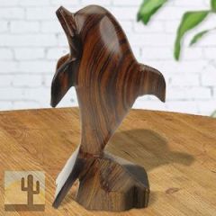 172229 - 6.5in Tall Dolphin on Stand Ironwood Carving