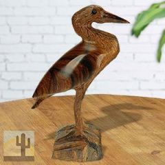 172238 - 7in Tall Blue Heron Hand-Carved in Ironwood