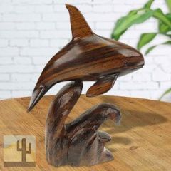 172248 - 9in Tall Orca Hand-Carved in Ironwood