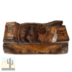 172266 - Rustic Bear Silhouette Carved Ironwood Dominoes Set