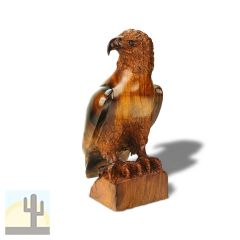 172551 - 6in Detailed Eagle with Folded Wings Ironwood Carving - 1527