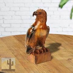 172551 - 6in Detailed Eagle with Folded Wings Ironwood Carving - 1527