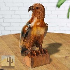 172552 - 9in Detailed Eagle with Folded Wings Ironwood Carving - 1528