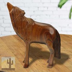 172803 - 6.5in Standing Howling Wolf Ironwood Carving - 1332