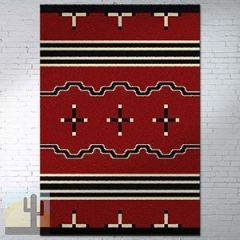 202033 - Low Pile Nylon Big Chief Red 5ft x 8ft Area Rug