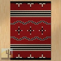 202034 - Low Pile Nylon Big Chief Red 8ft x 11ft Area Rug
