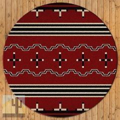 202036 - Low Pile Nylon Big Chief Red 8ft Round Area Rug