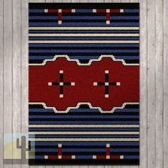 202042 - Low Pile Nylon Big Chief 2 Blue 4ft x 5ft Area Rug