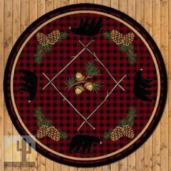 202096 - Low Pile Nylon Deep Woods Red 8ft Round Area Rug