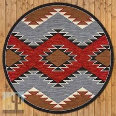 202156 - Low Pile Nylon Heritage Multi Colored 8ft Round Rug
