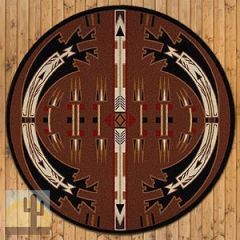 202196 - Low Pile Nylon Horse Thieves Brown 8ft Round Area Rug