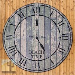 202235 - Low Pile Nylon Beach Time Distressed 8ft Round Area Rug