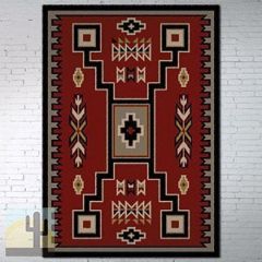 202243 - Low Pile Nylon Old Crow Red 5ft x 8ft Area Rug