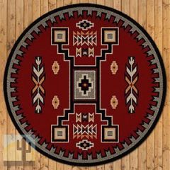 202246 - Low Pile Nylon Old Crow Red 8ft Round Area Rug