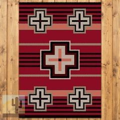 202411 - Low Pile Nylon Bounty 3ft x 4ft Area Rug in Red
