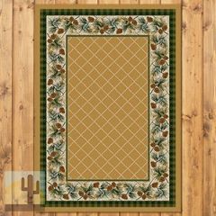 202461 - Low Pile Nylon Evergreen 3ft x 4ft Area Rug in Gold