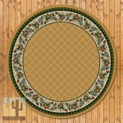 202466 - Low Pile Nylon Evergreen 8ft Round Area Rug in Gold