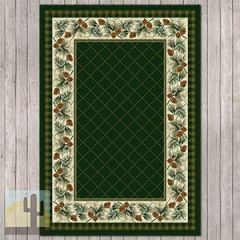 202472 - Low Pile Nylon Evergreen 4ft x 5ft Area Rug in Pine