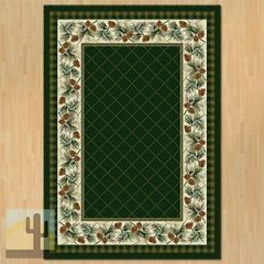 202474 - Low Pile Nylon Evergreen 8ft x 11ft Area Rug in Pine