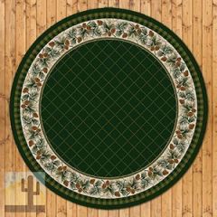 202476 - Low Pile Nylon Evergreen 8ft Round Area Rug in Pine