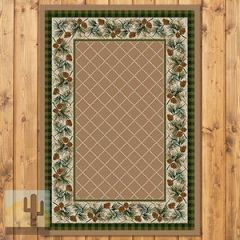 202481 - Low Pile Nylon Evergreen 3ft x 4ft Area Rug in Pine