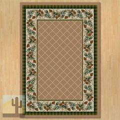 202484 - Low Pile Nylon Evergreen 8ft x 11ft Area Rug in Tan