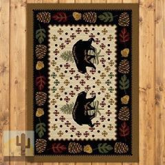 202571 - Low Pile Nylon Patchwork Bear 3ft x 4ft Area Rug in Beige