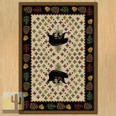 202574 - Low Pile Nylon Patchwork Bear 8ft x 11ft Area Rug in Beige