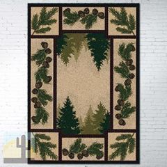 202593 - Low Pile Nylon Pine Forest 5ft x 8ft Area Rug