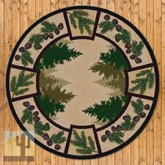 202596 - Low Pile Nylon Pine Forest 8ft Round Area Rug