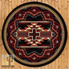 202636 - Low Pile Nylon Rustic Cross 8ft Round Area Rug in Peach