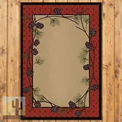 202811 - Low Pile Nylon Delicate Pines 3ft x 4ft Area Rug