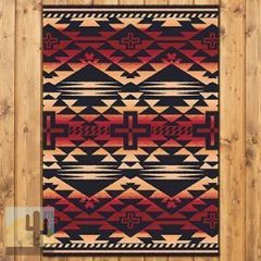 202861 - Low Pile Nylon Rustic Cross 3ft x 4ft Area Rug in Red