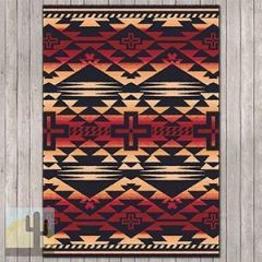 202862 - Low Pile Nylon Rustic Cross 4ft x 5ft Area Rug in Red