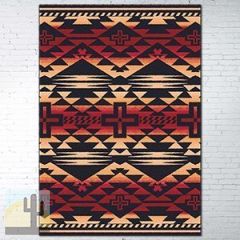 202863 - Low Pile Nylon Rustic Cross 5ft x 8ft Area Rug in Red