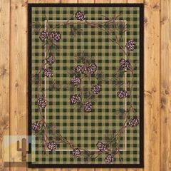 202891 - Low Pile Nylon Wooded Pines 3ft x 4ft Area Rug in Green