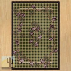 202894 - Low Pile Nylon Wooded Pines 8ft x 11ft Area Rug in Green