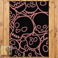 203061 - Low Pile Head Banger 3ft x 4ft Area Rug in Pink and Black