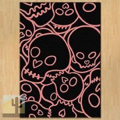 203064 - Low Pile Head Banger 8ft x 11ft Area Rug in Pink and Black