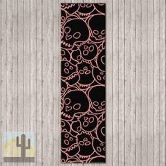 203065 - Low Pile Head Banger 2ft x 8ft Runner in Pink and Black
