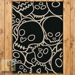 203071 - Low Pile Head Banger 3ft x 4ft Area Rug in Black and White