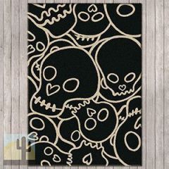 203072 - Low Pile Head Banger 4ft x 5ft Area Rug in Black and White