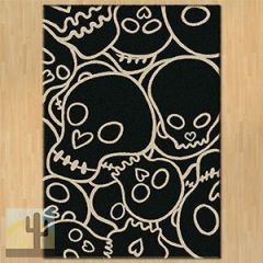 203074 - Low Pile Head Banger 8ft x 11ft Area Rug in Black and White