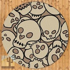 203086 - Low Pile Head Banger 8ft Round Area Rug in Beige