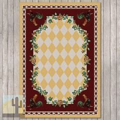 203102 - Low Pile High Country Rooster 4ft x 5ft Area Rug in Gold