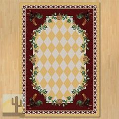203104 - Low Pile High Country Rooster 8ft x 11ft Area Rug in Gold