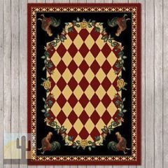203112 - Low Pile High Country Rooster 4ft x 5ft Area Rug in Red