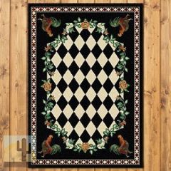 203121 - Low Pile High Country Rooster 3ft x 4ft Area Rug in Black