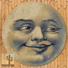203156 - Low Pile Nylon Moon Face 6ft Round Area Rug in
